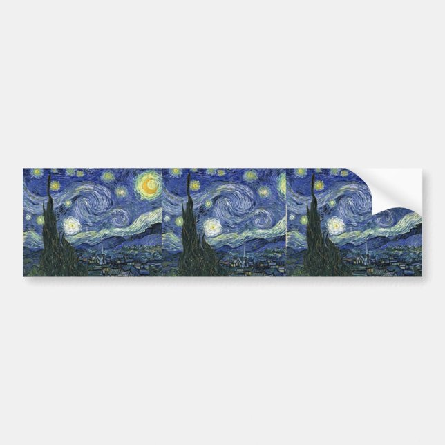 Pegatina Para Coche Noche estrellada de Van Gogh (Frente)