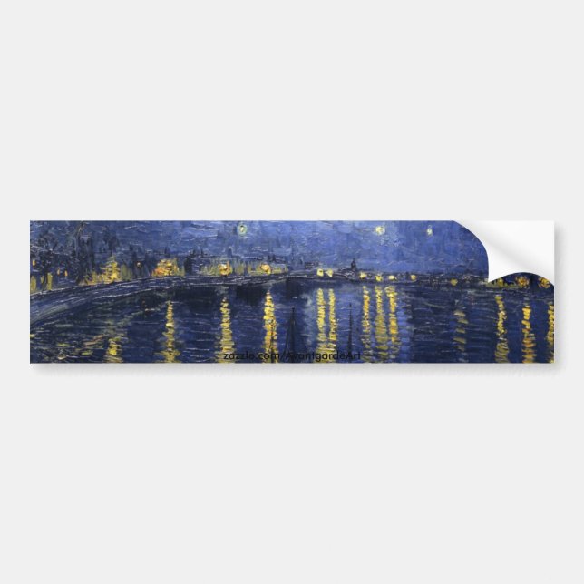 Pegatina Para Coche Noche estrellada sobre el Rhone (Frente)