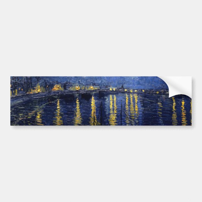 Pegatina Para Coche Noche Van Gogh Starry Sobre Rhone (Frente)