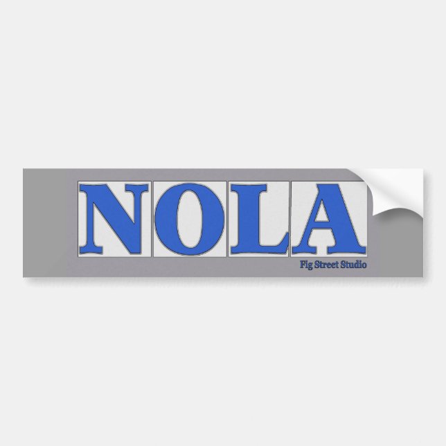 Pegatina Para Coche NOLA, Blue Letter Street Tiles (Frente)