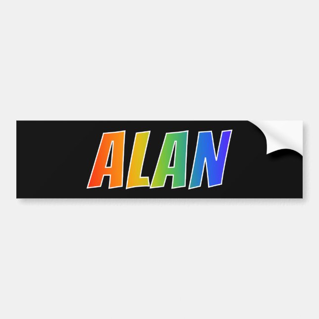 Pegatina Para Coche Nombre "ALAN": Colorante del arco iris de la (Frente)