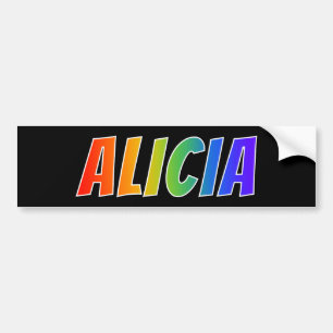 Pegatina Para Coche Nombre "ALICIA": Divertido color arcoiris