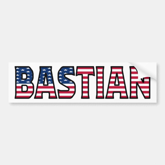 Pegatina Para Coche Nombre Bastian Vorname Estados Unidos Aufkleber Pe (Frente)