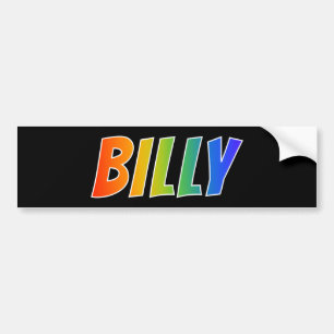 Pegatina Para Coche Nombre "BILLY": Divertido color arcoiris