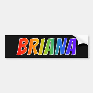 Pegatina Para Coche Nombre "BRIANA": El divertido color arcoiris