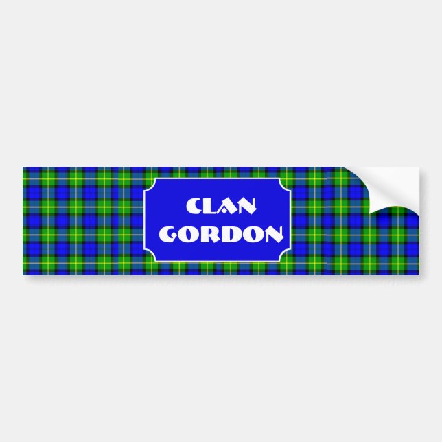Pegatina Para Coche Nombre de Clan Gordon Tartan (Frente)