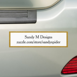 Pegatina Para Coche Nombre de imagen del marco dorado del personalizad