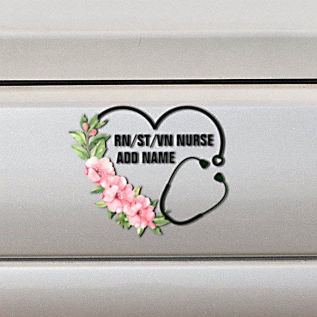 Pegatina Para Coche Nombre de la enfermera veterana de registro de est (Subido por el creador)
