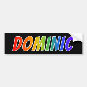 Pegatina Para Coche Nombre "DOMINIC": El divertido color arcoiris
