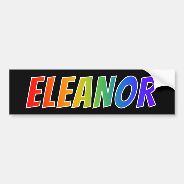 Pegatina Para Coche Nombre "ELEANOR": Divertido color arcoiris (Frente)