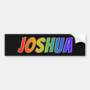Pegatina Para Coche Nombre "JOSHUA": El divertido color arcoiris