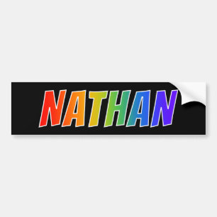 Pegatina Para Coche Nombre "NATHAN": Colorante del arco iris de la
