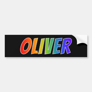 Pegatina Para Coche Nombre "OLIVER": Divertido color arcoiris