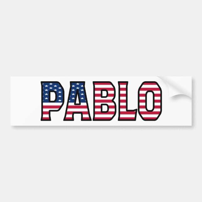 Pegatina Para Coche Nombre Pablo Vorname Estados Unidos Aufkleber Pega (Frente)