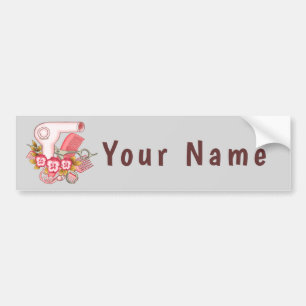 Pegatina Para Coche Nombre personalizado de la esteticista Pink Pansy 