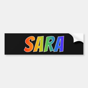 Pegatina Para Coche Nombre "SARA": Colorante del arco iris de la