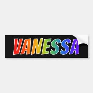 Pegatina Para Coche Nombre "VANESSA": El divertido color arcoiris