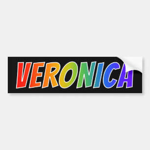 Pegatina Para Coche Nombre "Veronica": Colorante del arco iris de la