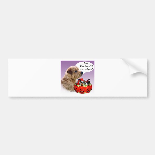 Pegatina Para Coche Norfolk Terrier Halloween Candy (Frente)