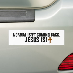 PEGATINA PARA COCHE NORMAL NO REGRESA JESÚS ES MÁS PEGADOR