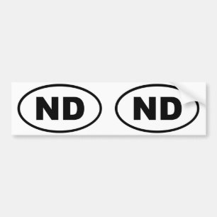 Pegatina Para Coche North Dakota ND oval