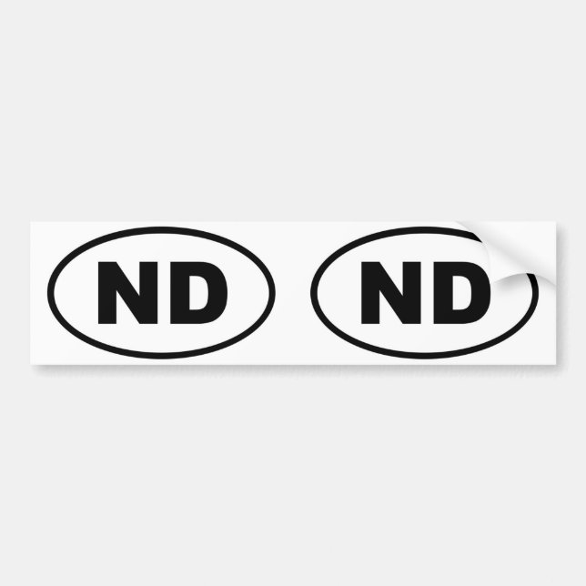 Pegatina Para Coche North Dakota ND oval (Frente)