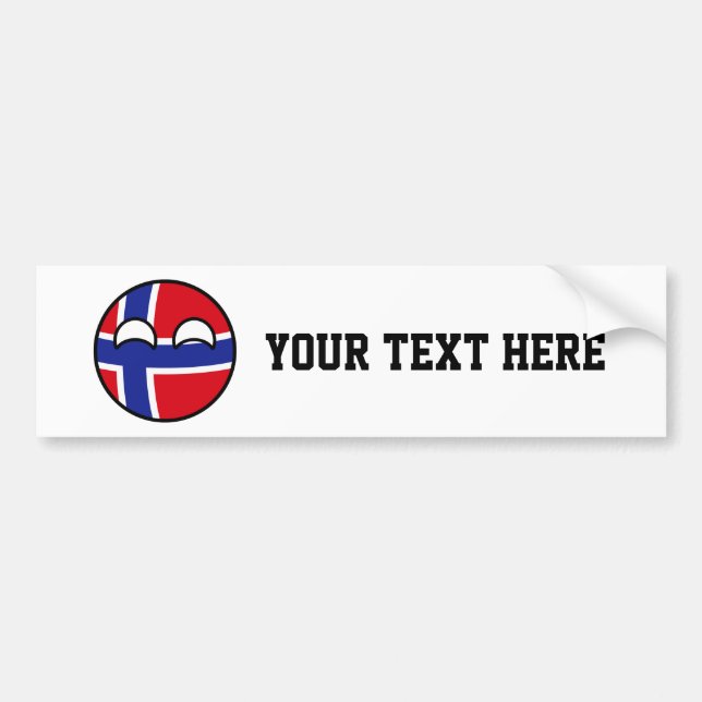 Pegatina Para Coche Noruega Geeky que tiende divertida Countryball (Frente)