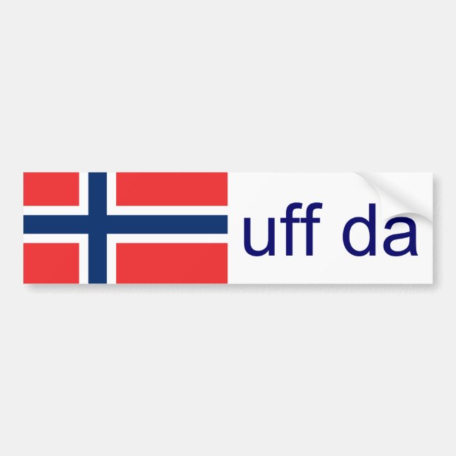 Pegatina Para Coche Noruego divertido de Uff DA Noruega (Frente)