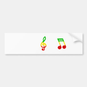 Pegatina Para Coche Nota de Rasta y Clef agudo