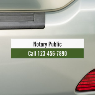 Pegatina Para Coche Notario público promocional en verde oscuro y blan