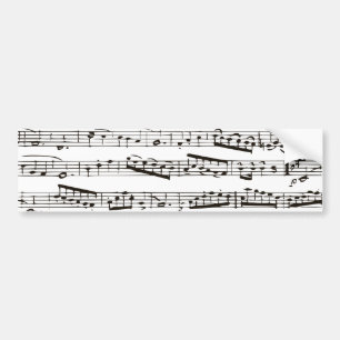 Pegatina Para Coche Notas musicales blancos y negros