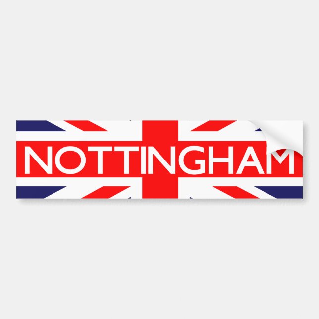 Pegatina Para Coche Nottingham: Bandera británica (Frente)