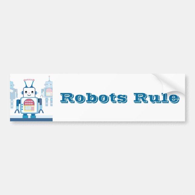 Pegatina Para Coche Novedades de regalos de Guay Blue Robot (Frente)