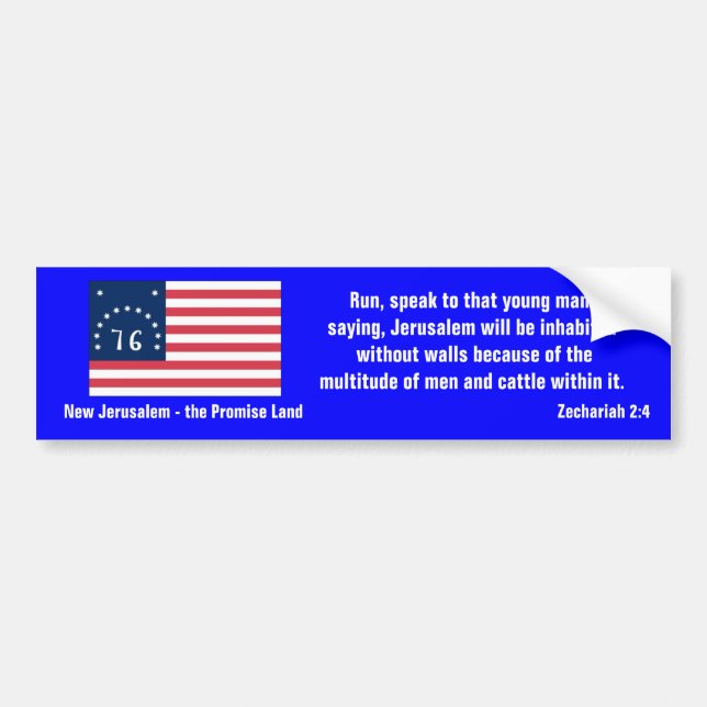 Pegatina Para Coche Nueva Jerusalén - la tierra prometida (Frente)