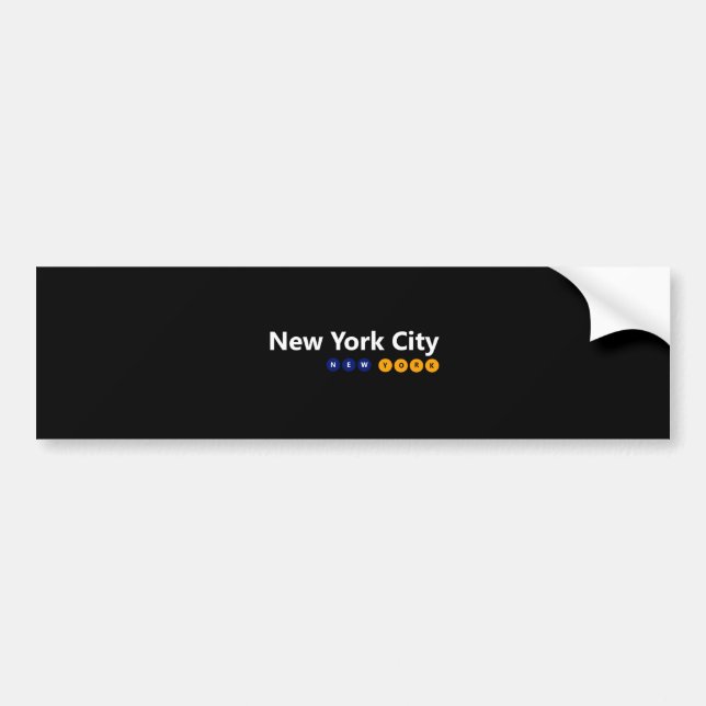 Pegatina Para Coche Nueva York City, New York Bumper Sticker (Frente)