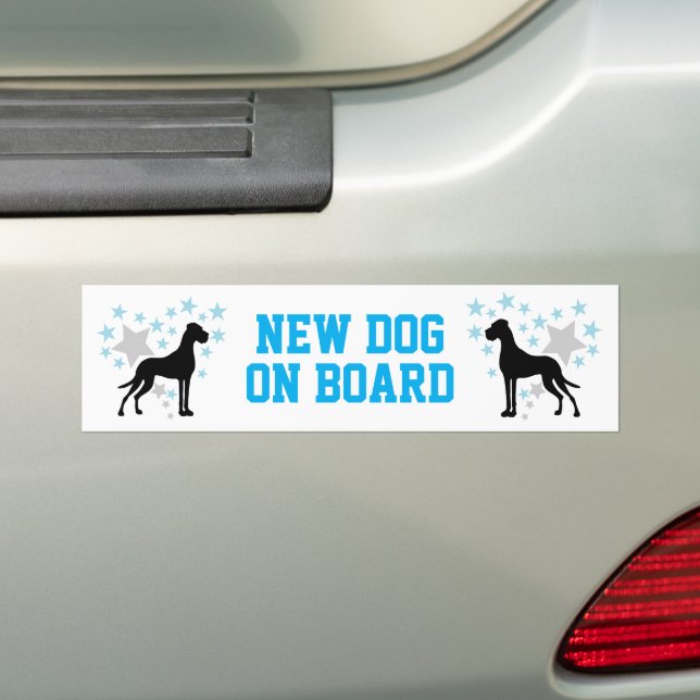 Pegatina Para Coche Nuevo perro en la junta Gran Danés  (en coche)