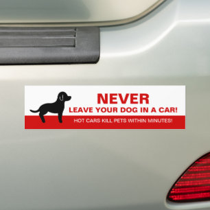 Pegatina Para Coche Nunca Deje Su Perro En Un Coche Con Silhouette De