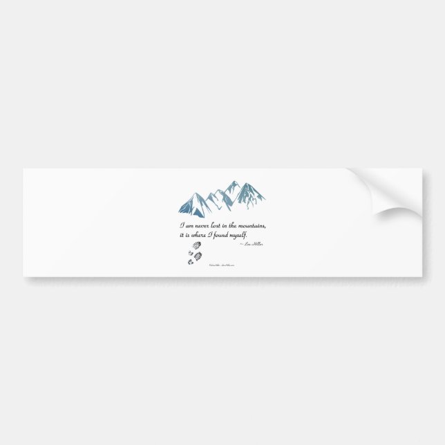 Pegatina Para Coche Nunca estoy perdido en las montañas, es donde... (Frente)