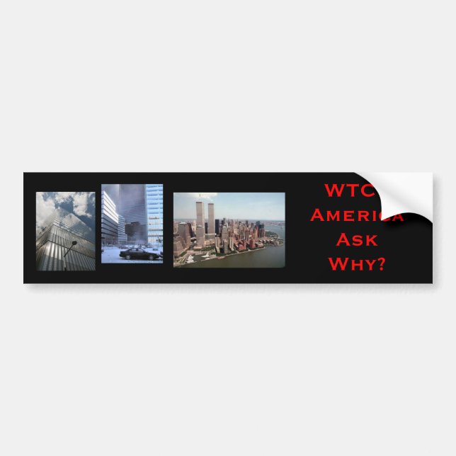 Pegatina Para Coche ¿nyc, wtc7, wtc77, WTC7AmericaAsk porqué? (Frente)