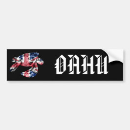 Pegatina Para Coche OAHU - HIFlag tribal honu
