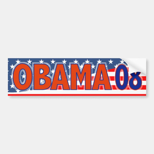PEGATINA PARA COCHE OBAMA 08 (Frente)