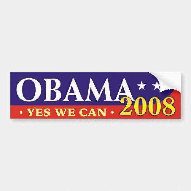 Pegatina Para Coche Obama 2008 - ¡Podemos sí! (Frente)