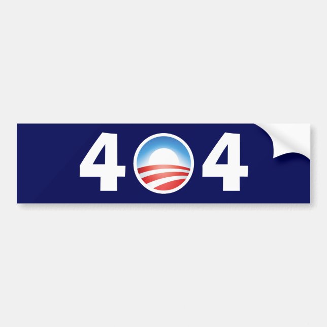 Pegatina Para Coche Obama 404 desorientado - fichero no encontrado (Frente)
