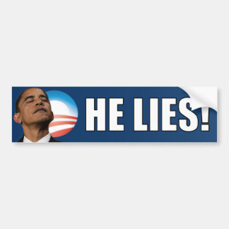 Pegatina Para Coche Obama anti: ¡Él miente!