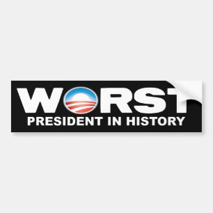 Pegatina Para Coche Obama anti - el presidente peor en historia