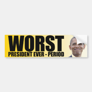 Pegatina Para Coche Obama anti: El presidente peor Ever - período