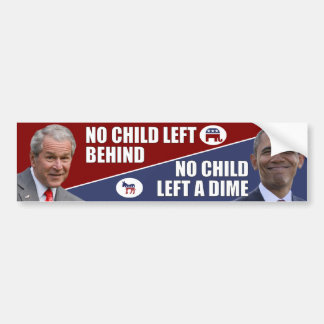 Pegatina Para Coche Obama anti - ningún niño dejó una moneda de diez