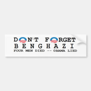 Pegatina Para Coche obama anti: No hacen Forget/BENGHAZI. 4 MURIÓ