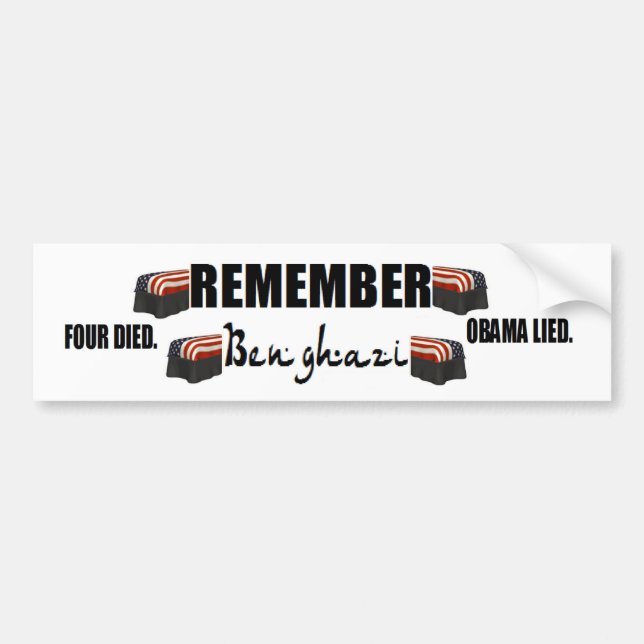 Pegatina Para Coche obama anti: Recuerde Bengasi. cuatro muertos (Frente)
