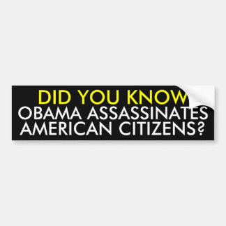 PEGATINA PARA COCHE ¿OBAMA ASESINA, LOS CIUDADANOS AMERICANOS? , LE
